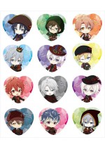 Idolish7 New Illustration Mini Character Valentine Great Escape Trading Heart-shaped Tin Badge