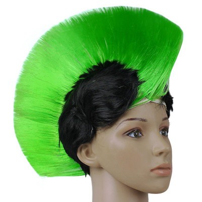 Green and Black Mohawk Wig