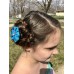 Kanzashi Hair Accessory - Brown, with Pink and Green Floral Design