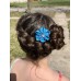 Kanzashi Hair Accessory - Brown, White, Yellow, Green and Peach