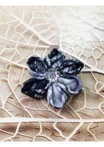 Kanzashi Hair Accessory - Black, White and Gray Colors