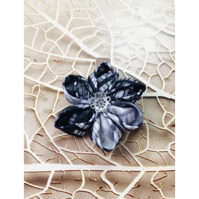 Kanzashi Hair Accessory - Black, White and Gray Colors