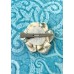 Kanzashi Hair Accessory - Cream Colored with Baby Blue Design