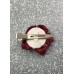 Kanzashi Hair Accessory - Burgundy and Orange Batik Pattern