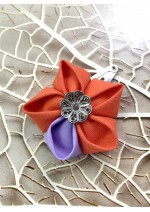 Kanzashi Hair Accessory - Orange and Purple