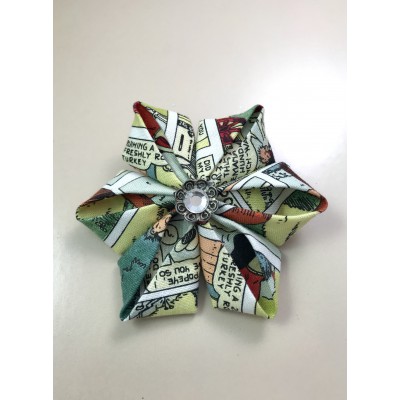 Kanzashi Hair Accessory - Comic Book Print