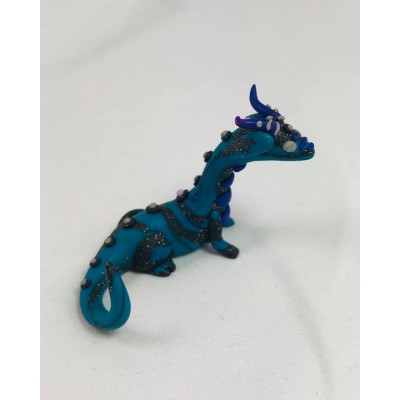 KumoriYori Creations Black and Blue Swirl Dragon