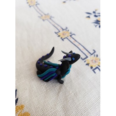 KumoriYori Creations Laying Black, Blue, Navy Dragon