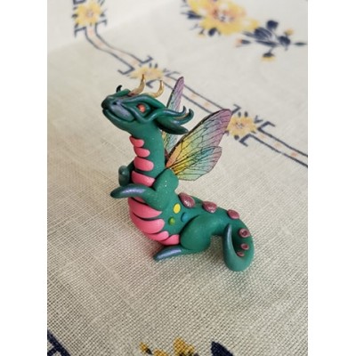 KumoriYori Creations Teal Green and Pink Belly Dragon